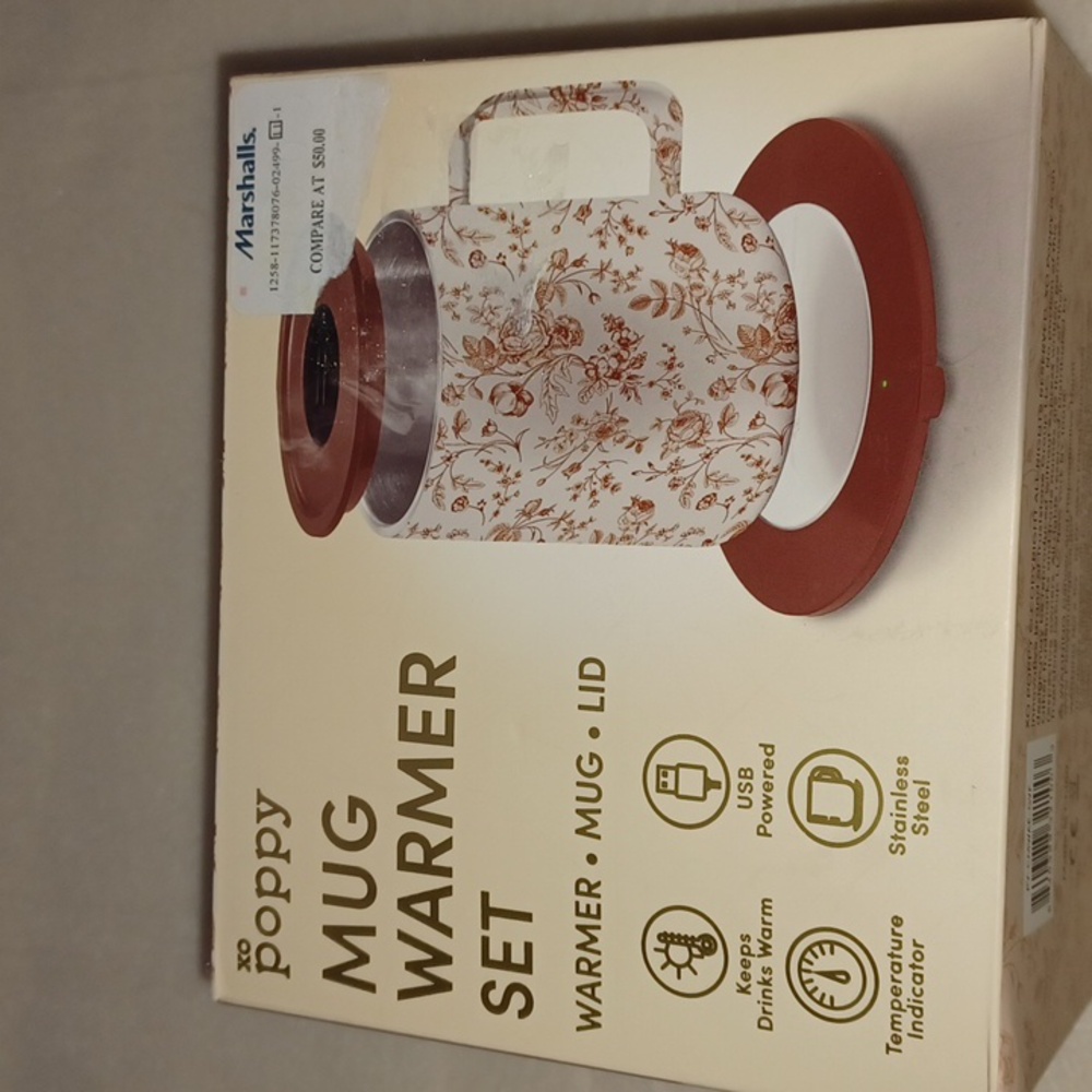 NWT XO Poppy Mug Warmer Set - Picture 7 of 8